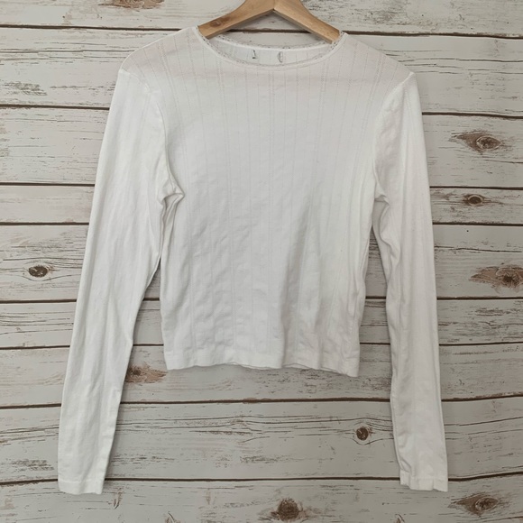 Topshop Tops - Topshop | Long Sleeve Pointelle Top